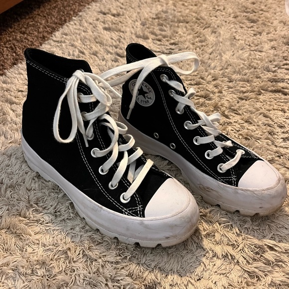 Platform lug sole converse high tops - Picture 3 of 4